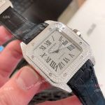Cartier Santos Diamond Watch - Santos 100 XL Full Diamond Wristwatch